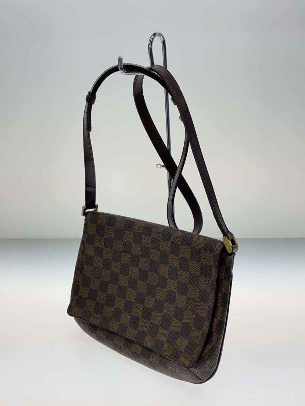 Louis Vuitton Tango Ebene Bag Damier Brown Brown Shoulder Long Musette Brown